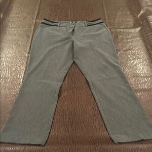 Gray Dress Pants with Black Waistband